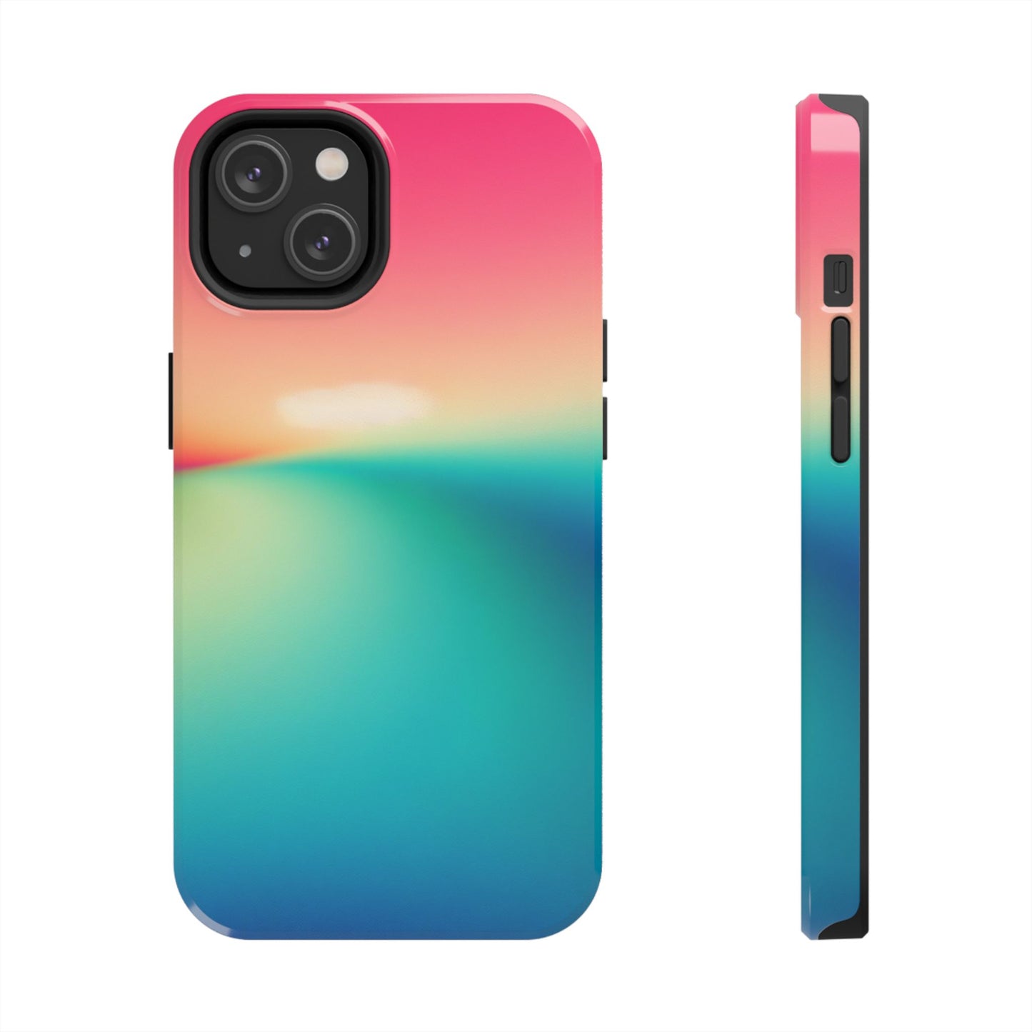 Pink,Green,Blue Gradient Tough Phone Cases Durable Cover, Gift for Nature Lovers, Eco-Friendly Phone Protection, Spring Accessories