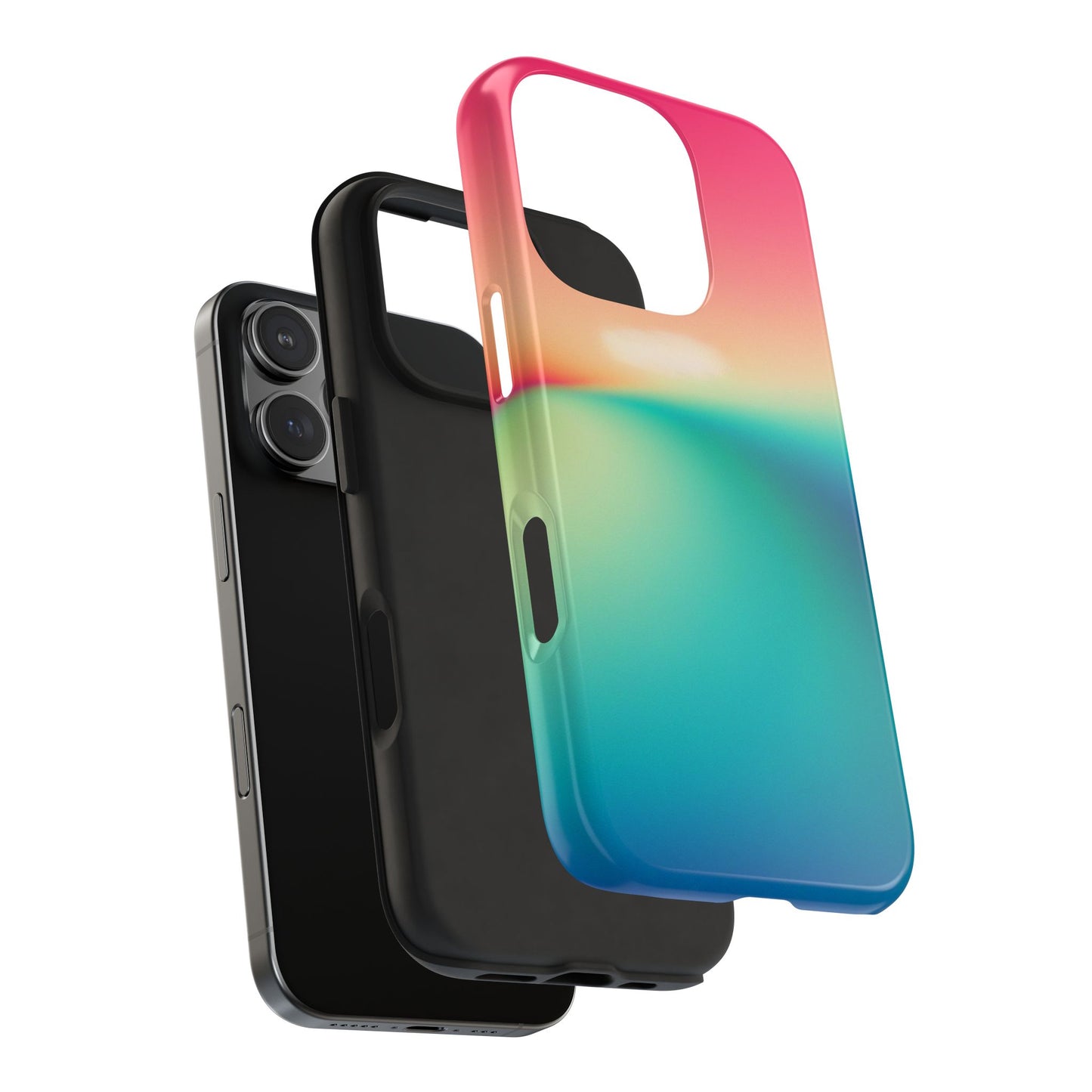 Pink,Green,Blue Gradient Tough Phone Cases Durable Cover, Gift for Nature Lovers, Eco-Friendly Phone Protection, Spring Accessories