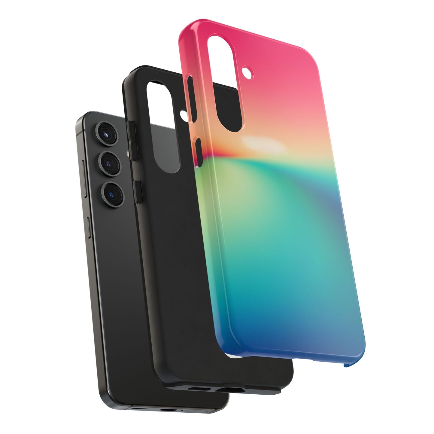 Pink,Green,Blue Gradient Tough Phone Cases Durable Cover, Gift for Nature Lovers, Eco-Friendly Phone Protection, Spring Accessories