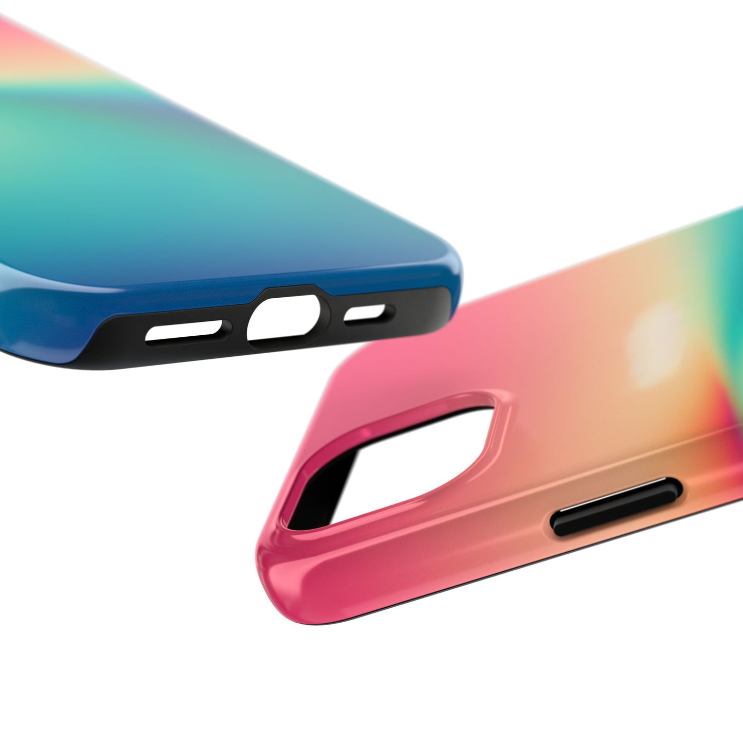 Pink,Green,Blue Gradient Tough Phone Cases Durable Cover, Gift for Nature Lovers, Eco-Friendly Phone Protection, Spring Accessories