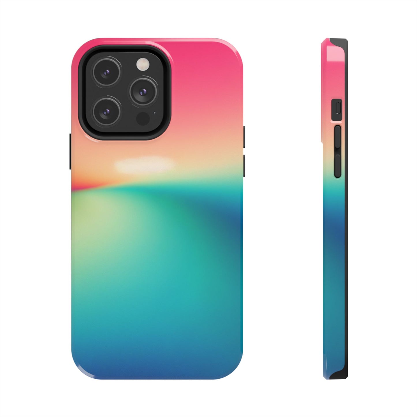 Pink,Green,Blue Gradient Tough Phone Cases Durable Cover, Gift for Nature Lovers, Eco-Friendly Phone Protection, Spring Accessories