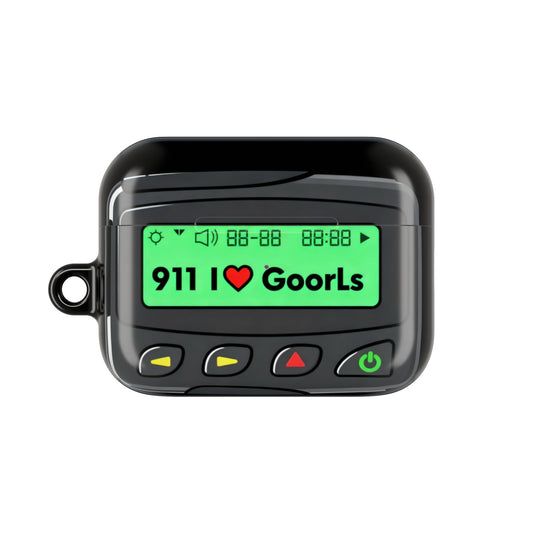 Pager Display AirPod Case | "911 I Love GoorLs" Retro Pager Design