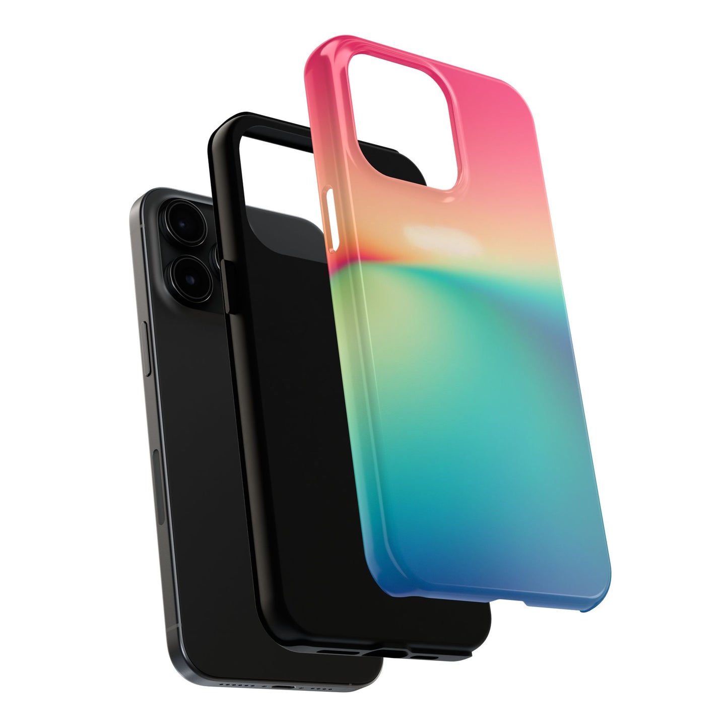 Pink,Green,Blue Gradient Tough Phone Cases Durable Cover, Gift for Nature Lovers, Eco-Friendly Phone Protection, Spring Accessories