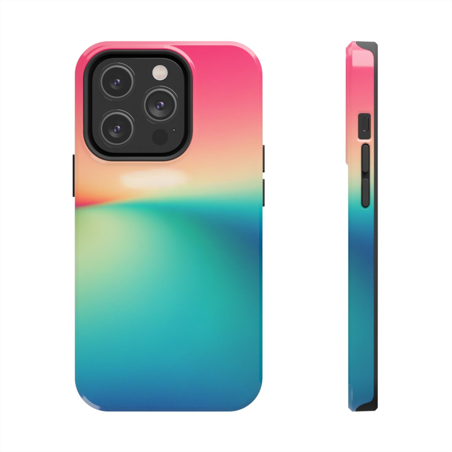 Pink,Green,Blue Gradient Tough Phone Cases Durable Cover, Gift for Nature Lovers, Eco-Friendly Phone Protection, Spring Accessories