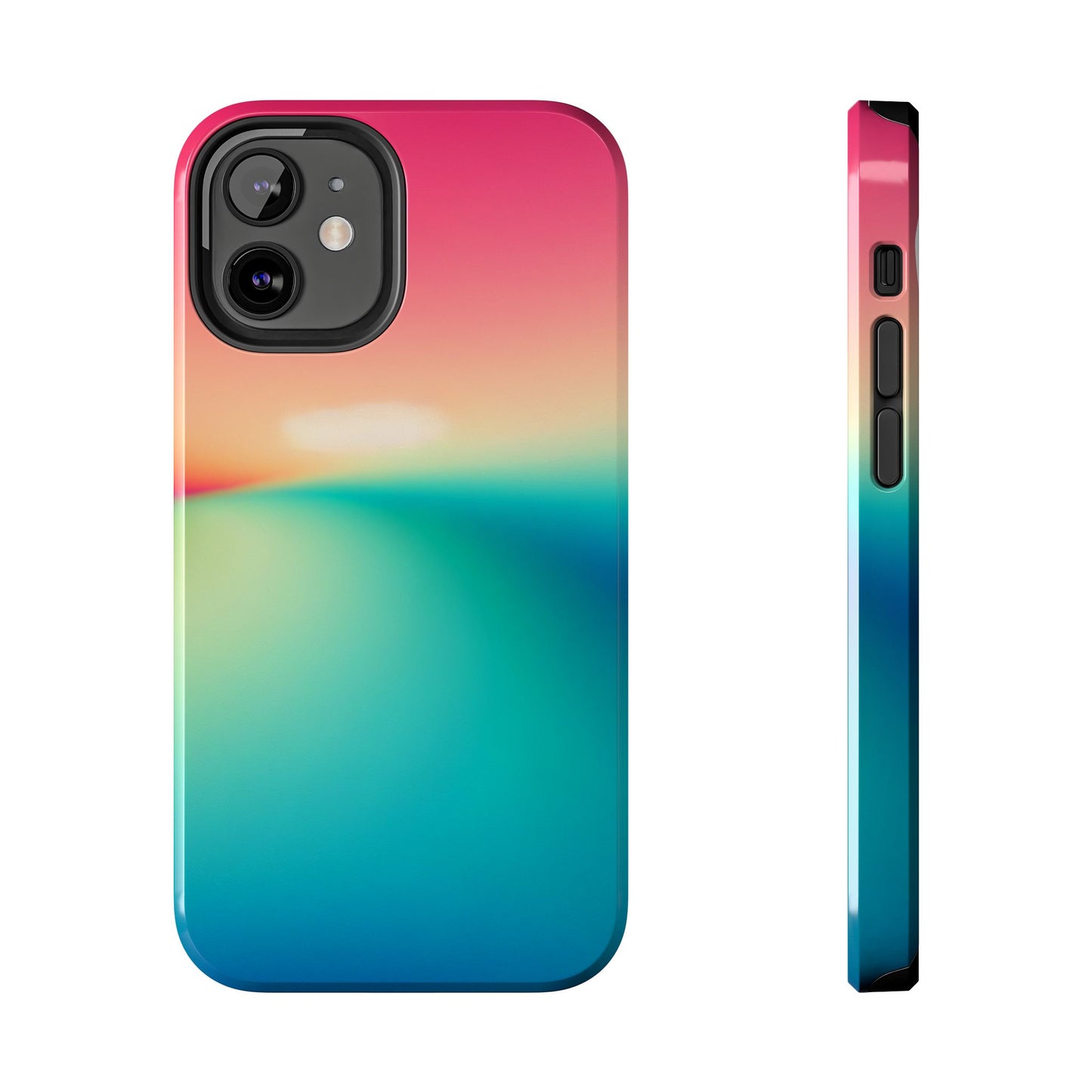 Pink,Green,Blue Gradient Tough Phone Cases Durable Cover, Gift for Nature Lovers, Eco-Friendly Phone Protection, Spring Accessories