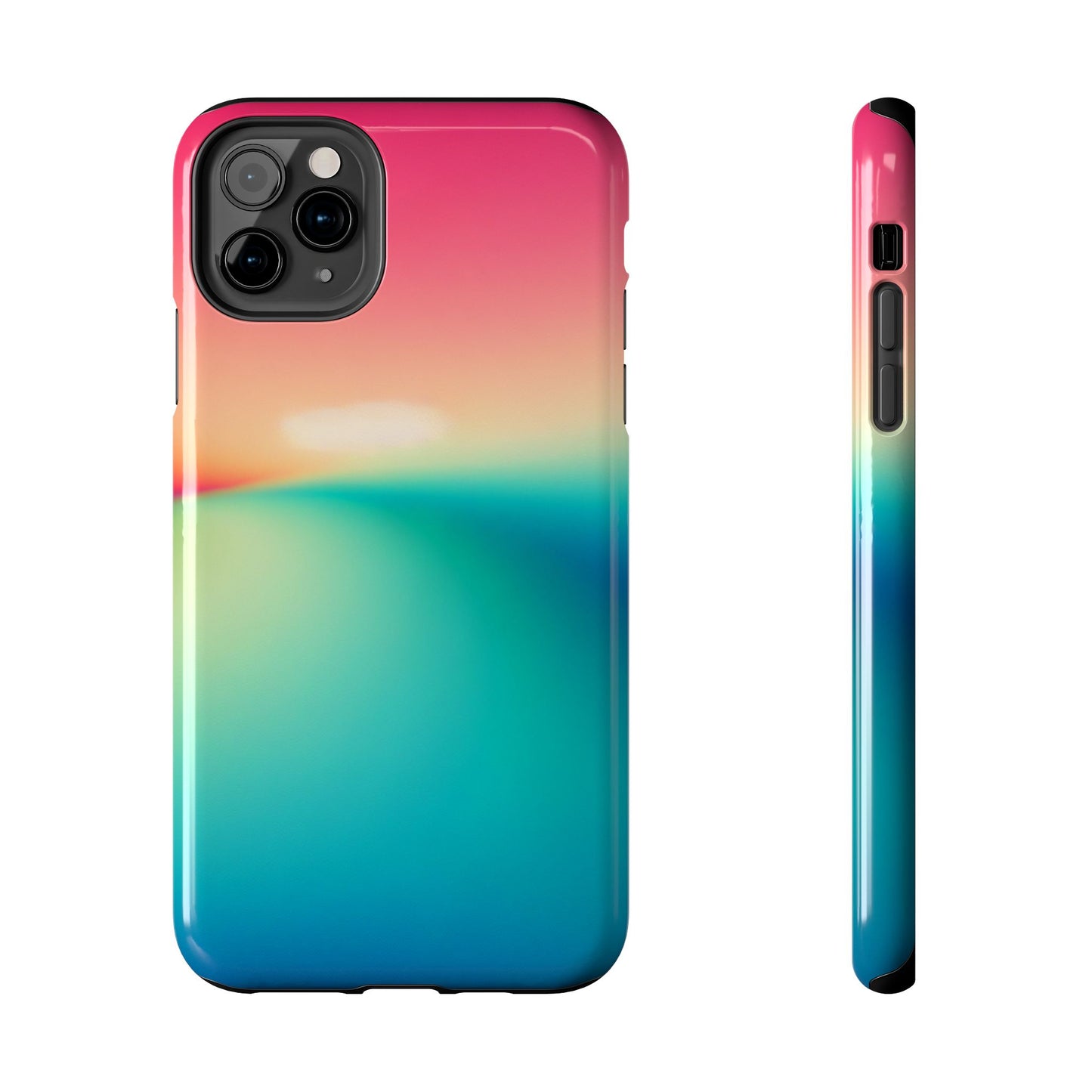 Pink,Green,Blue Gradient Tough Phone Cases Durable Cover, Gift for Nature Lovers, Eco-Friendly Phone Protection, Spring Accessories