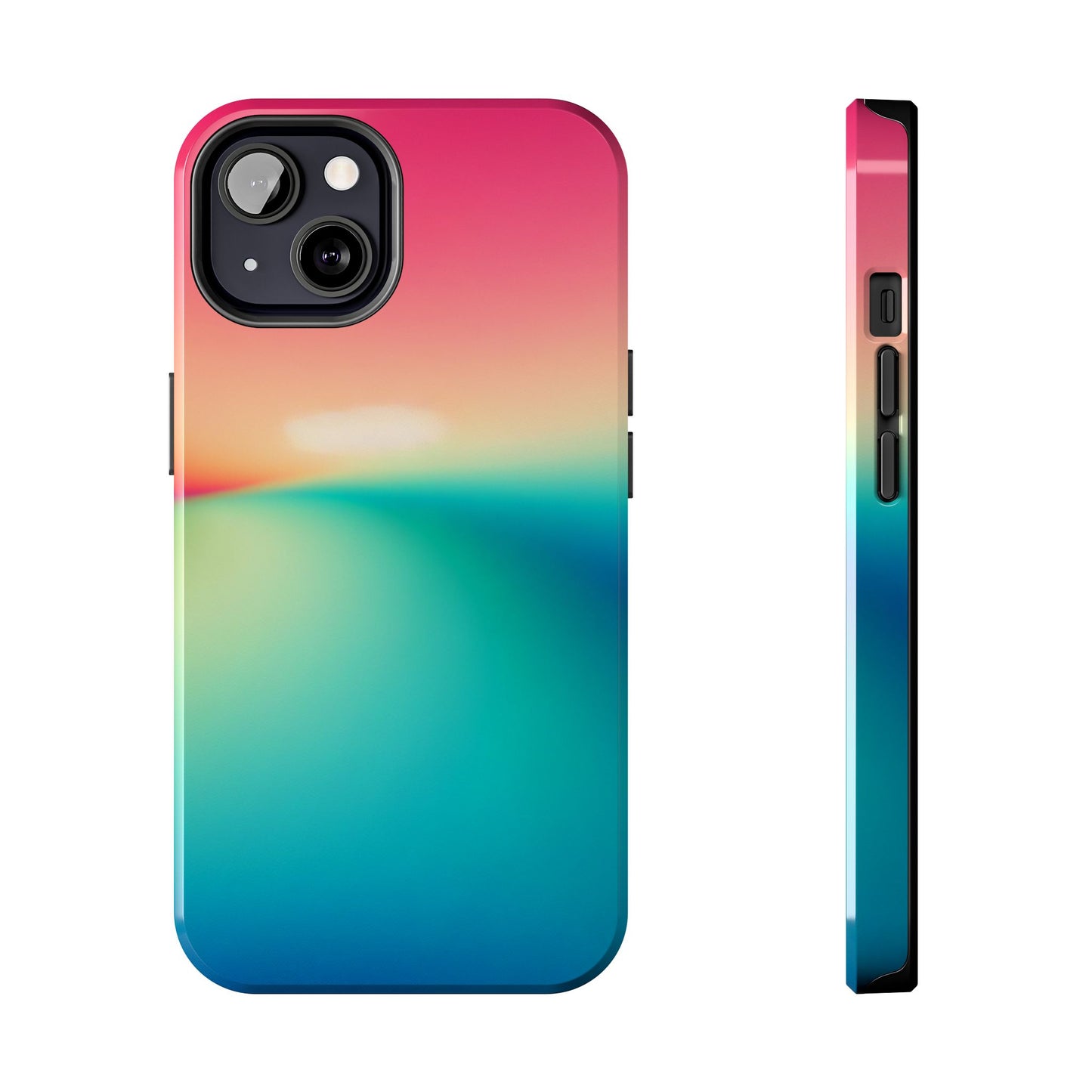 Pink,Green,Blue Gradient Tough Phone Cases Durable Cover, Gift for Nature Lovers, Eco-Friendly Phone Protection, Spring Accessories