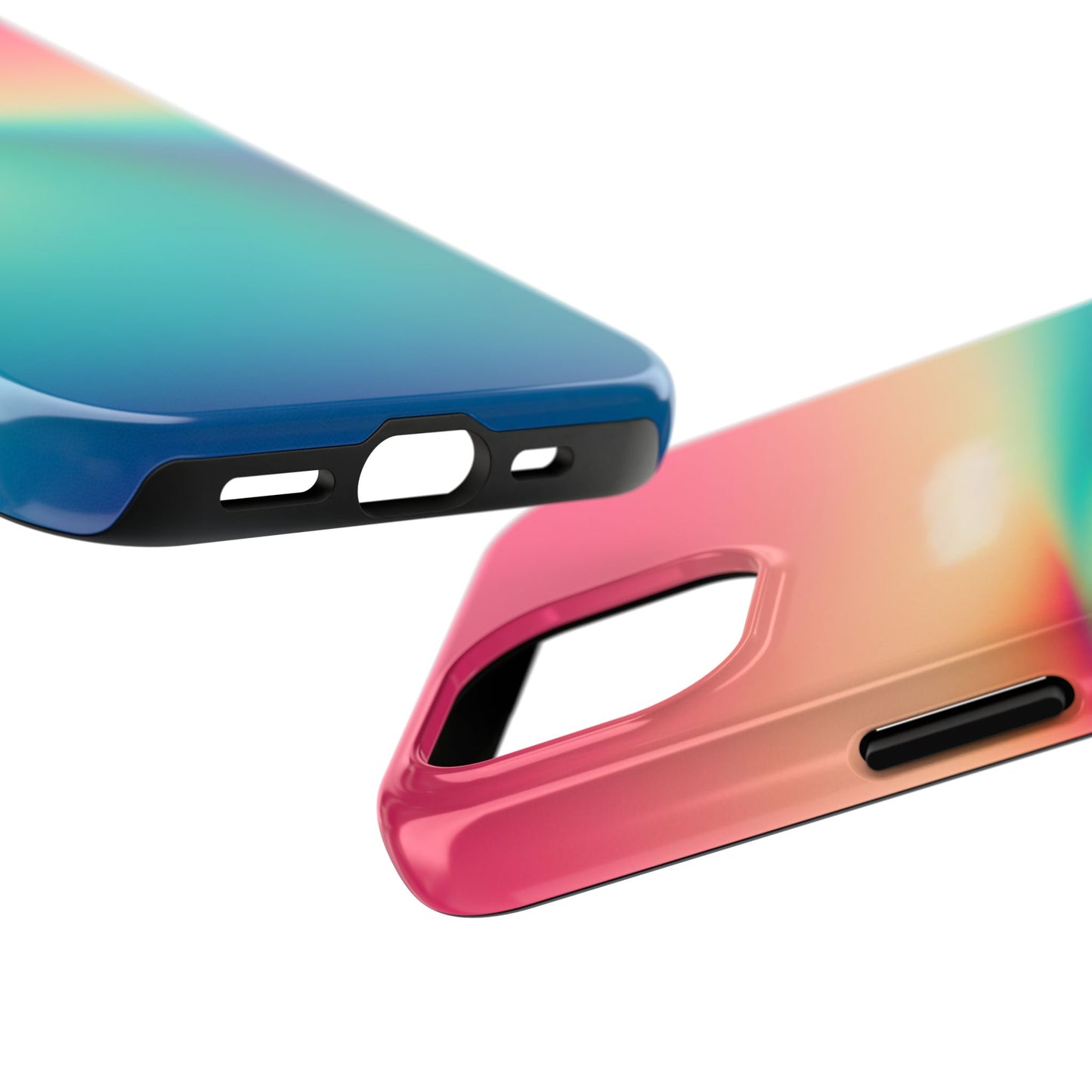 Pink,Green,Blue Gradient Tough Phone Cases Durable Cover, Gift for Nature Lovers, Eco-Friendly Phone Protection, Spring Accessories