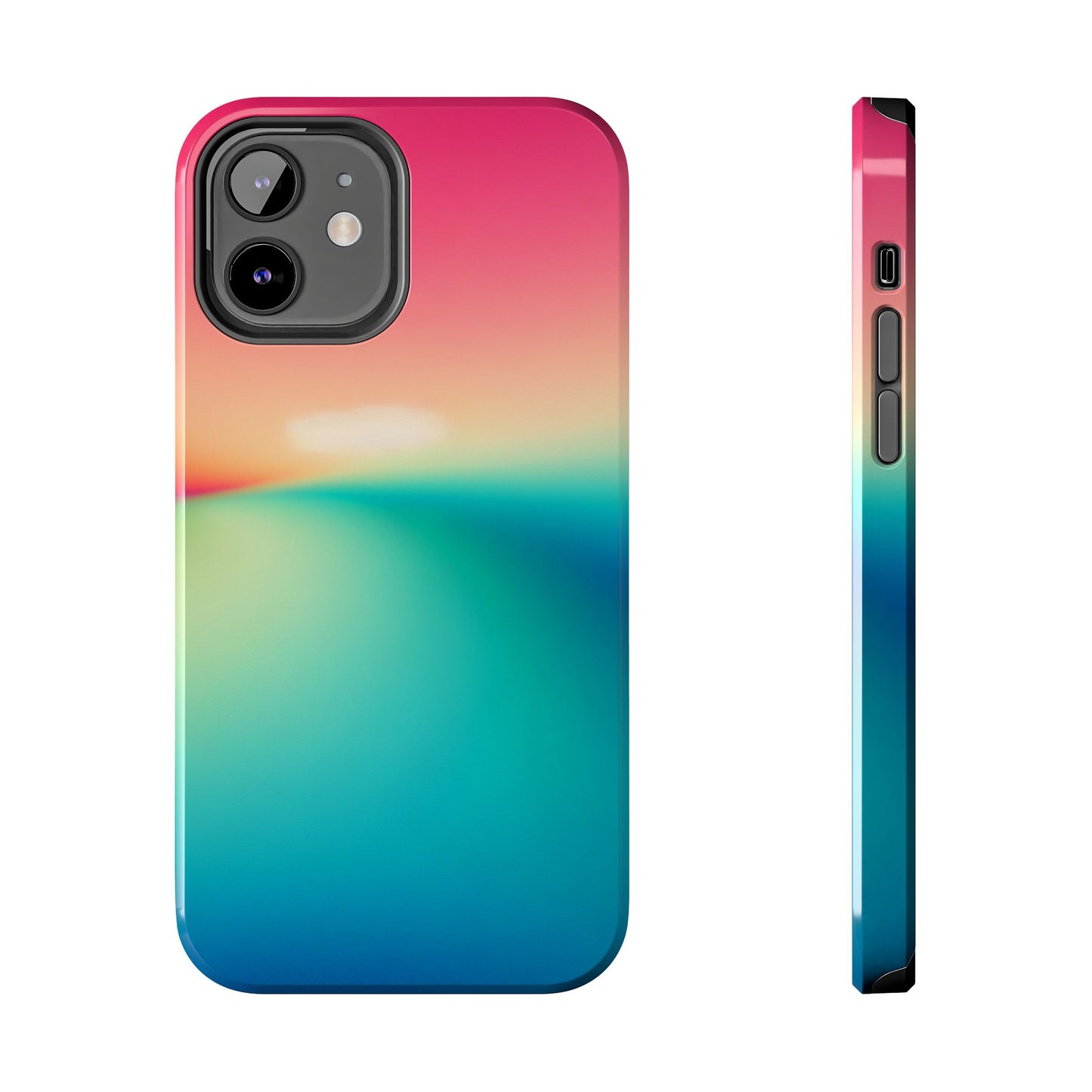 Pink,Green,Blue Gradient Tough Phone Cases Durable Cover, Gift for Nature Lovers, Eco-Friendly Phone Protection, Spring Accessories