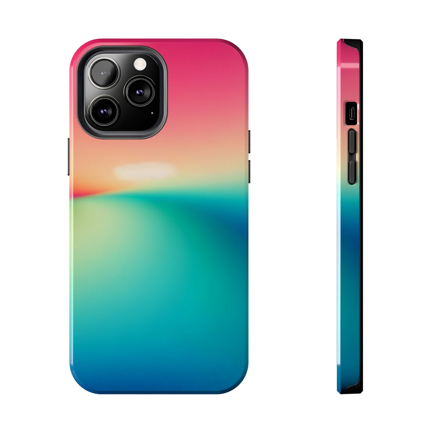 Pink,Green,Blue Gradient Tough Phone Cases Durable Cover, Gift for Nature Lovers, Eco-Friendly Phone Protection, Spring Accessories