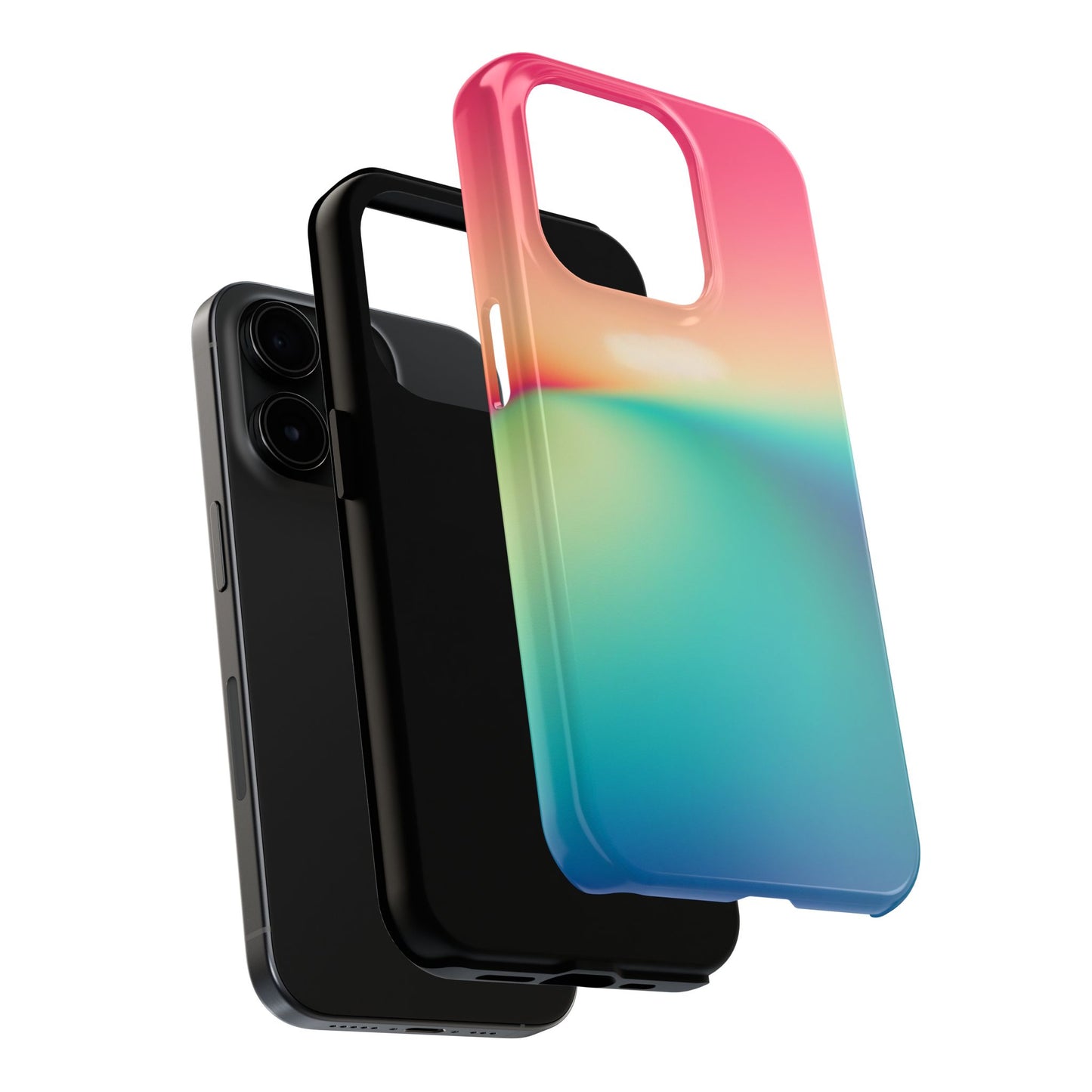 Pink,Green,Blue Gradient Tough Phone Cases Durable Cover, Gift for Nature Lovers, Eco-Friendly Phone Protection, Spring Accessories