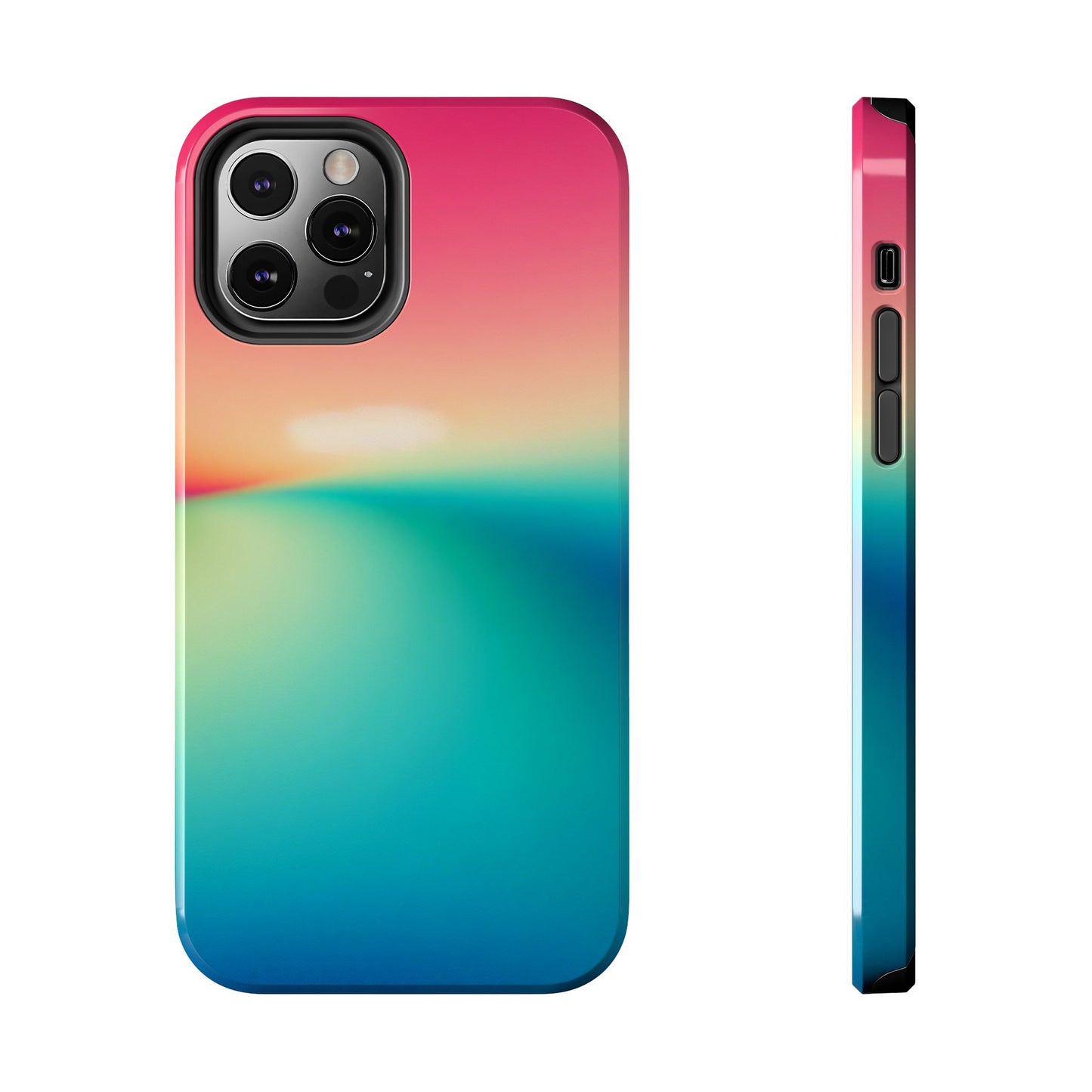 Pink,Green,Blue Gradient Tough Phone Cases Durable Cover, Gift for Nature Lovers, Eco-Friendly Phone Protection, Spring Accessories