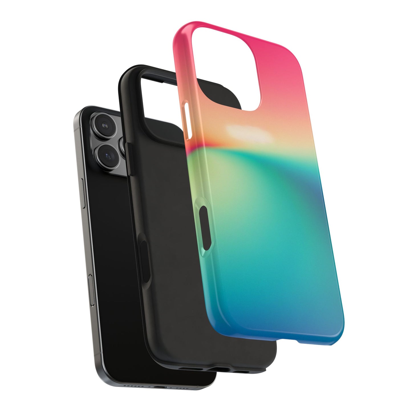 Pink,Green,Blue Gradient Tough Phone Cases Durable Cover, Gift for Nature Lovers, Eco-Friendly Phone Protection, Spring Accessories