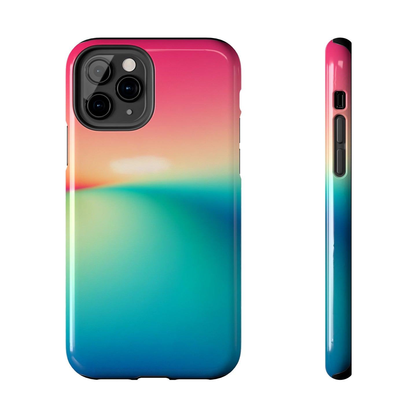Pink,Green,Blue Gradient Tough Phone Cases Durable Cover, Gift for Nature Lovers, Eco-Friendly Phone Protection, Spring Accessories