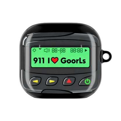 Pager Display AirPod Case | "911 I Love GoorLs" Retro Pager Design