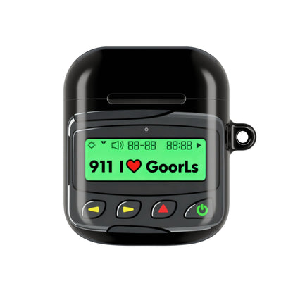 Pager Display AirPod Case | "911 I Love GoorLs" Retro Pager Design