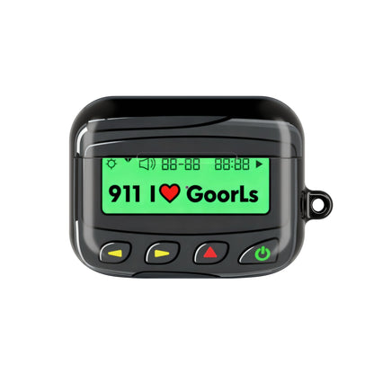 Pager Display AirPod Case | "911 I Love GoorLs" Retro Pager Design