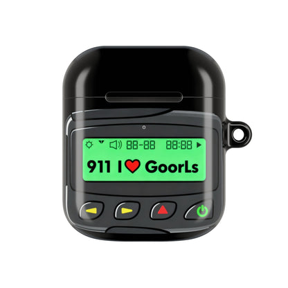 Pager Display AirPod Case | "911 I Love GoorLs" Retro Pager Design